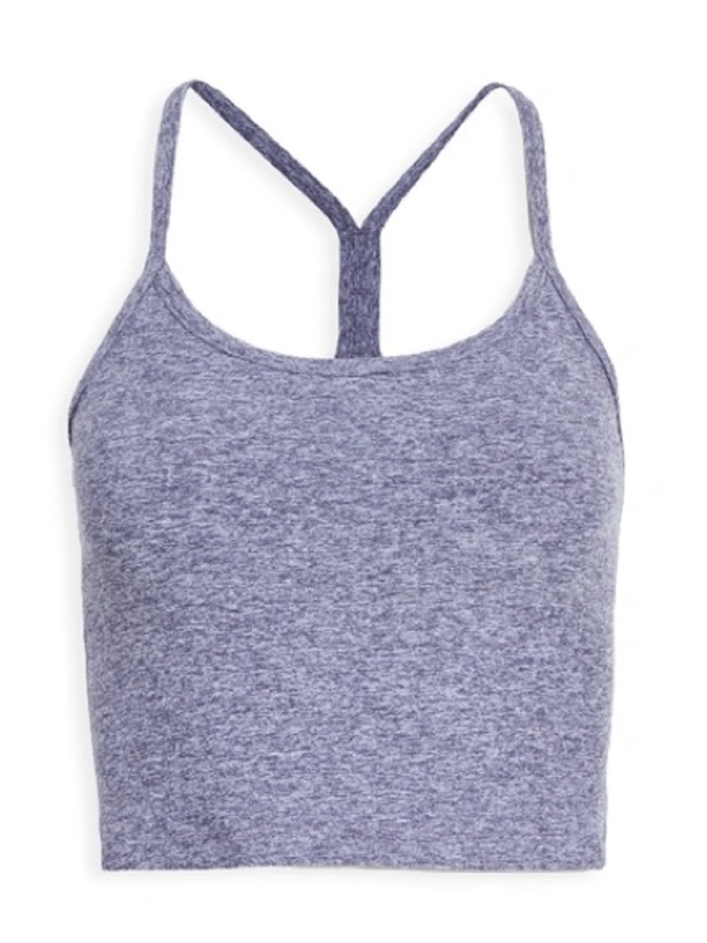 Beyond Yoga Heathered Purple Spacedye Slim Racerback Cropped Tank
